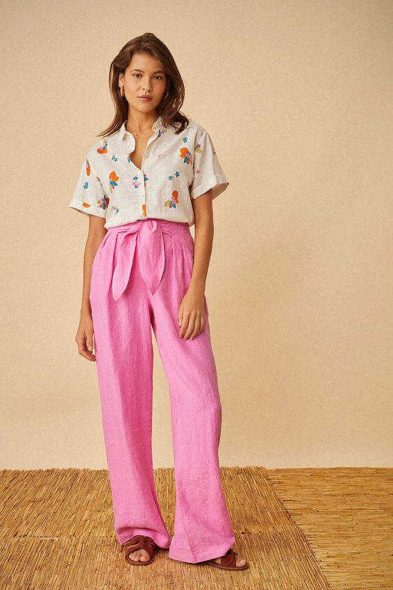 Clothes Des Petits Hauts  | Trousers Tanger Fluorescent Pink Neon Pink